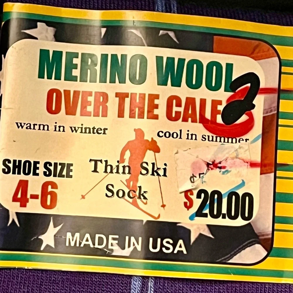 Goldie’s 2 Pair Purple Merino Wool Over the Calf Socks Women’s Shoe Size 4-6 Ski